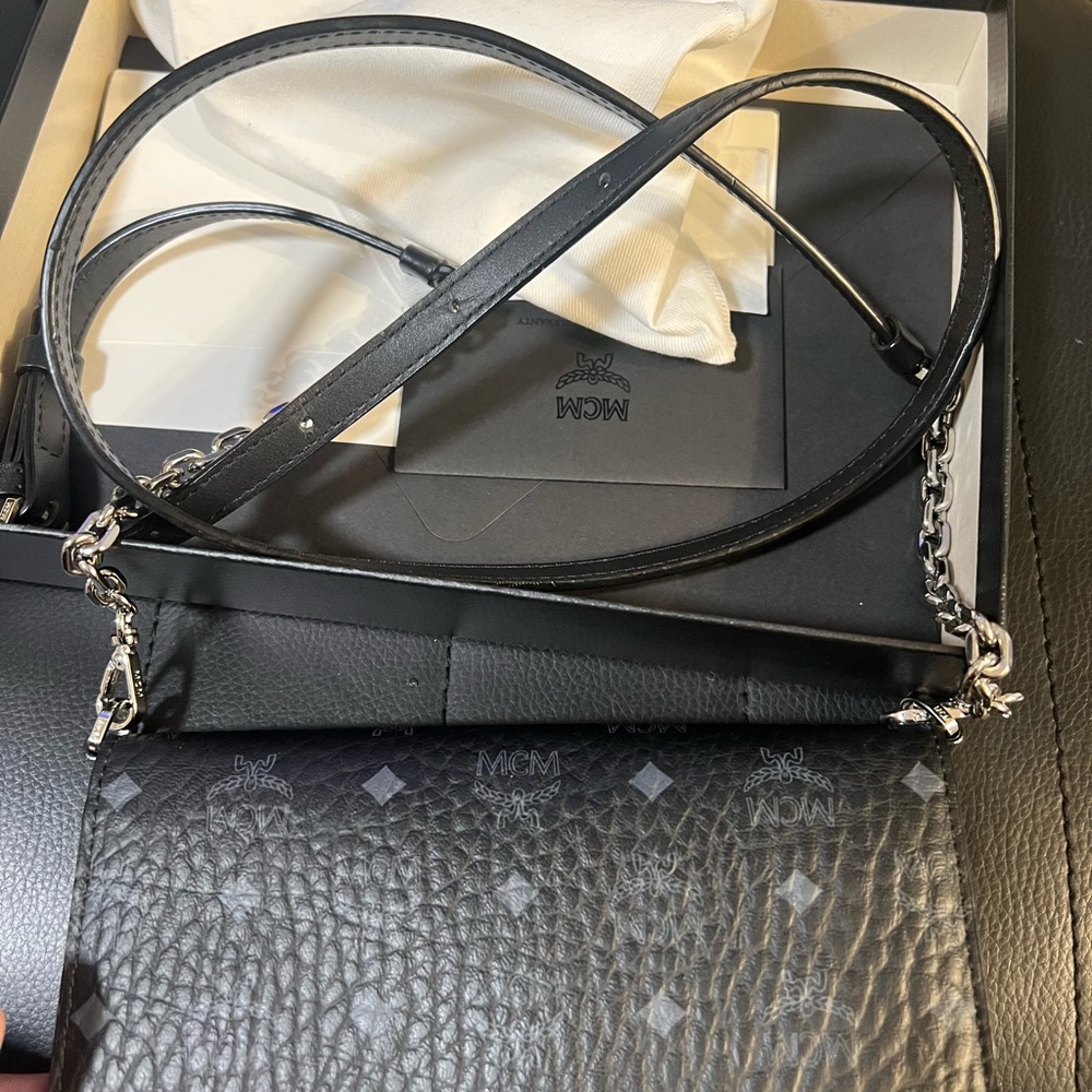 MCM Black Textured Crossbody Bag